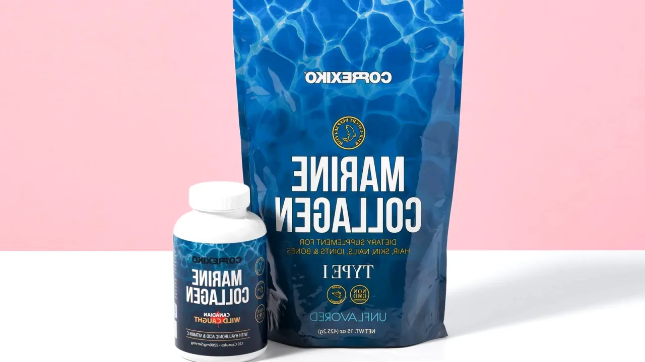 Mavi ambalajda kolajen takviyesi